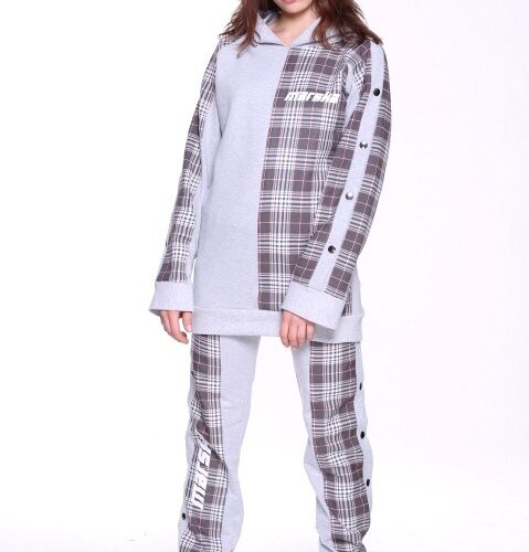 HOODIE IN CHECK PRINT