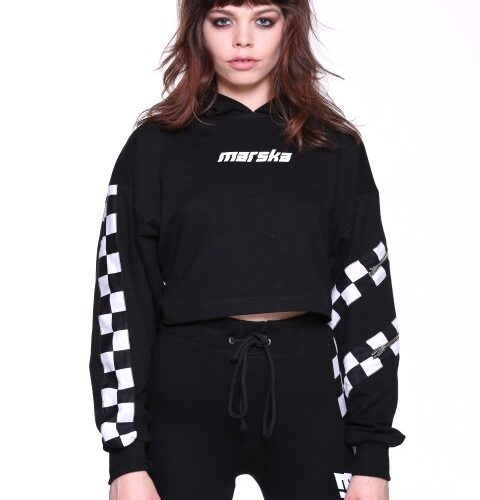 BLACK HOODIE CHECKERBOARD