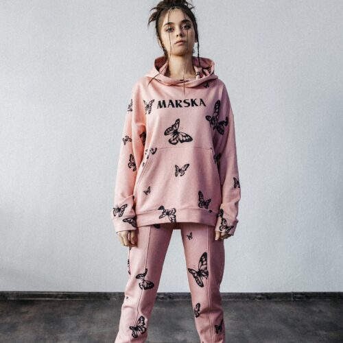 X-RAY BUTTERFLY HOODIE PINK