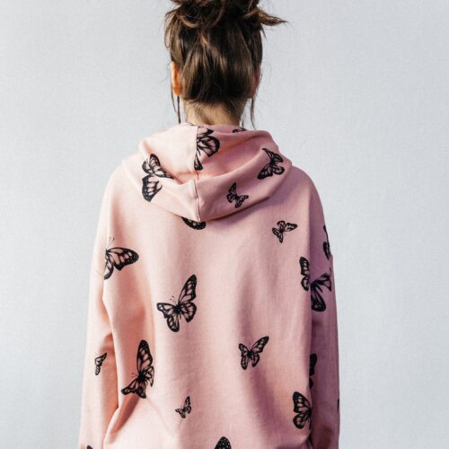 X-RAY BUTTERFLY HOODIE PINK