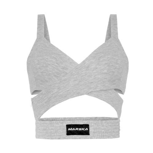 SZARY TOP Z WYCIĘCIAMI