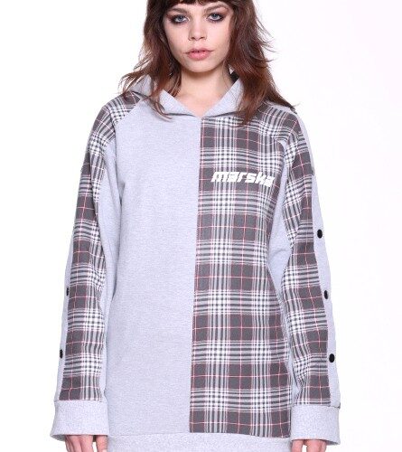HOODIE IN CHECK PRINT