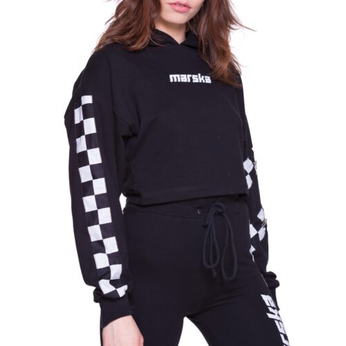 BLACK HOODIE CHECKERBOARD
