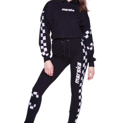 BLACK HOODIE CHECKERBOARD