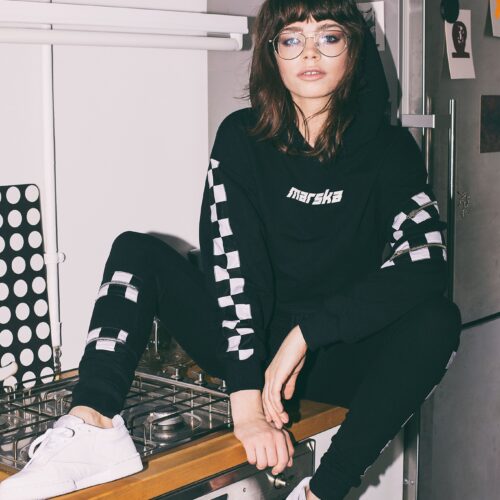 BLACK HOODIE CHECKERBOARD