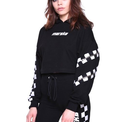 BLACK HOODIE CHECKERBOARD