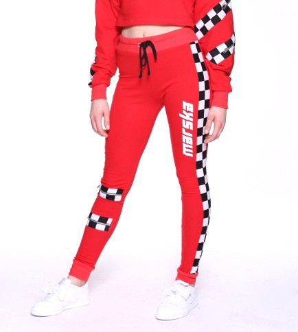 RED PANTS CHECKERBOARD