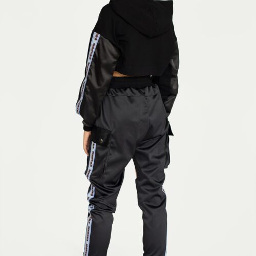 BLUE TAPE SATIN SHORT HOODIE