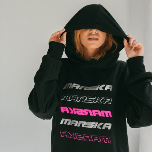 BLACK HOODIE REFLECTIVE NEON