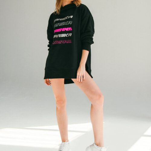 BLACK HOODIE REFLECTIVE NEON